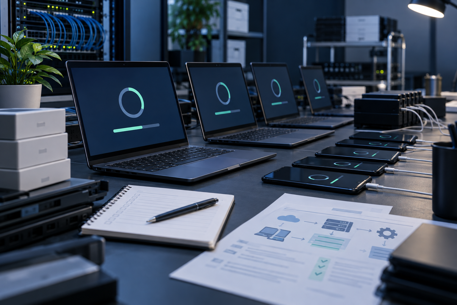 Enterprise laptops and mobile devices prepared for automated deployment